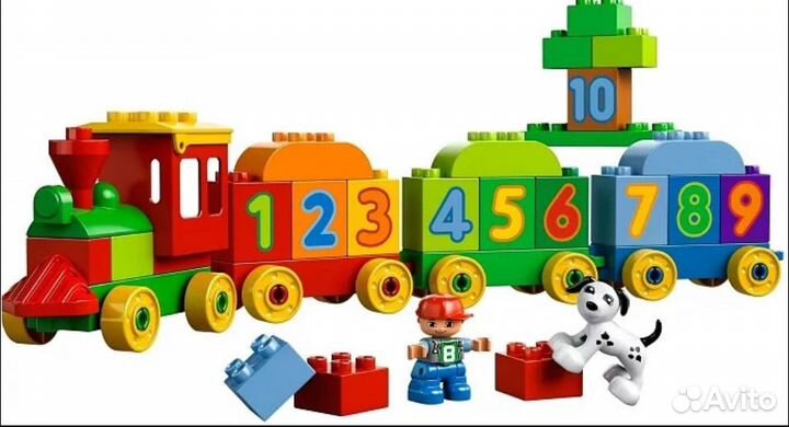 Lego duplo поезд цифры, пиццерия, пожарка