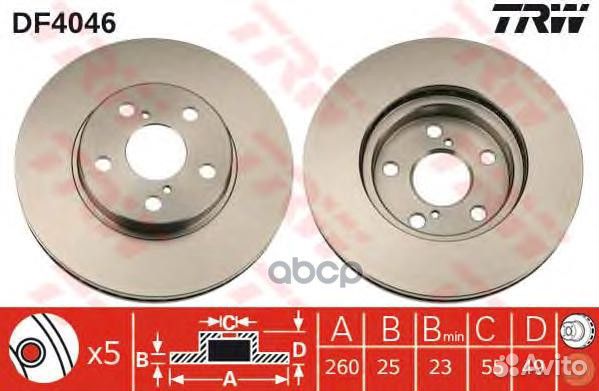 Тормозной диск DF4046 TRW