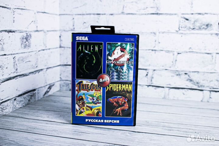 Sega игры 4в1 Alien 3/Ghostbusters/Talespin/Spider