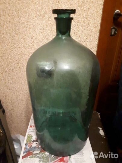 Бутылка стеклянная 30 литров + кадка в подарок
