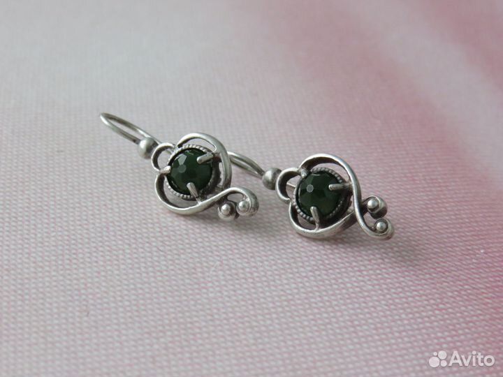Серебряные серьги Серебро Русские самоцветы СССР