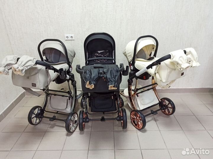 Новая коляска 3в1 экокожа Luxmom 608