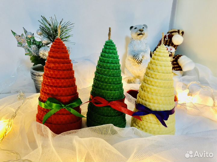 Новогодние свечи из вощины