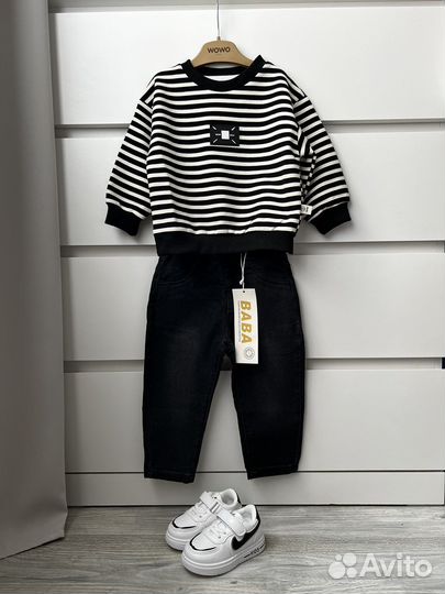 Тельняшка джинсы кеды 86;92;98;104;110