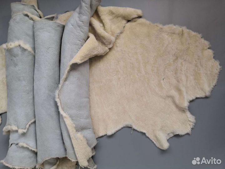 Натуральный мех овчины. Дублёночный мех. Кремовый