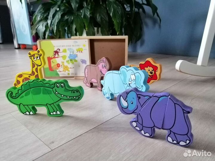 Деревянные магнитные пазлы