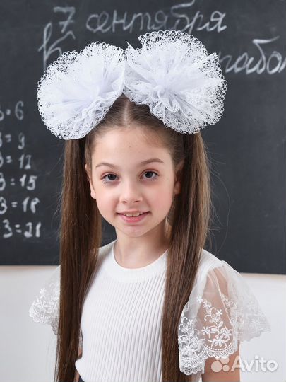 Банты белые для девочек в школу