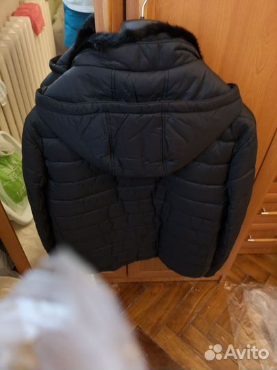 Пуховик куртка бизнес класса норка капюшон 48-50 L