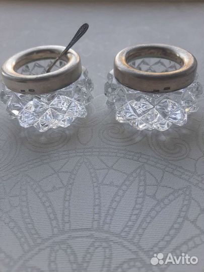 Сольница серебро хрусталь