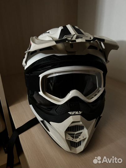 Fly - Kinetic Impulse шлем, матовый бело-черный