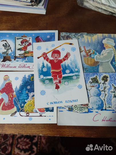 Новогодние открытки прошлого века 154 штуки