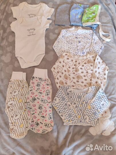 Вещи на новорожденного новые, размер 50- 56