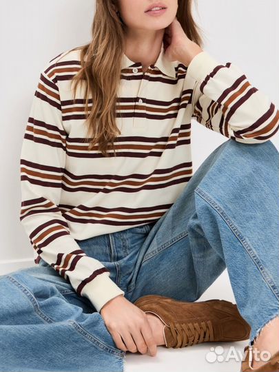 Поло хлопковое в полоску