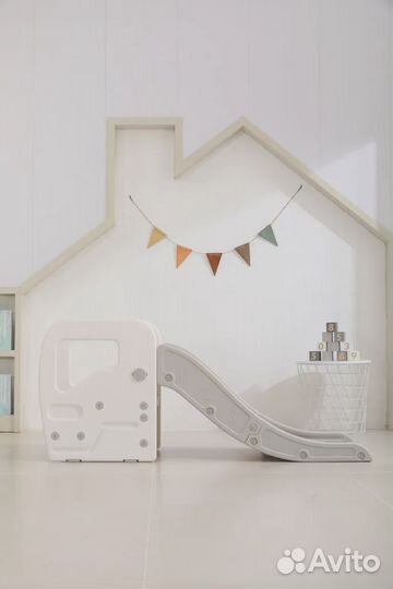 Детская горка + подставка для ног (2 в 1) unix Kid