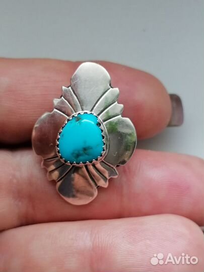 Кольцо серебро винтаж бирюза