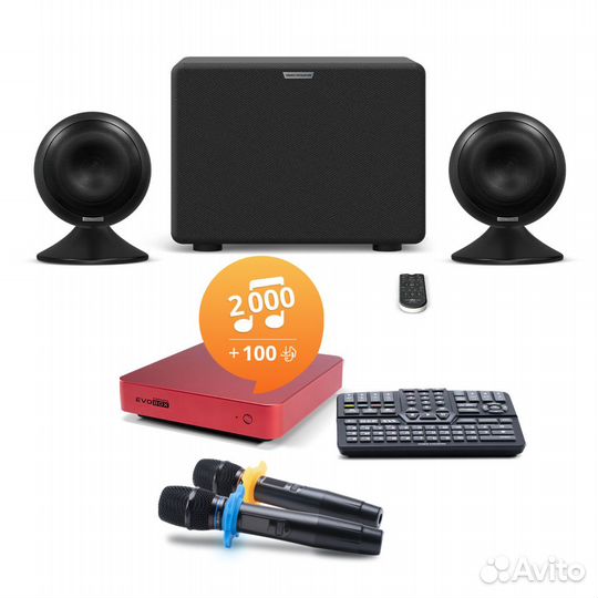 Караоке комплект EvoBox+EvoSound Sphere+Микрофоны