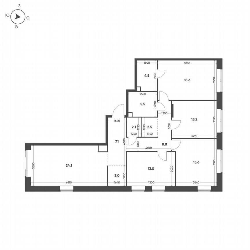 4-к. квартира, 118,3 м², 2/4 эт.