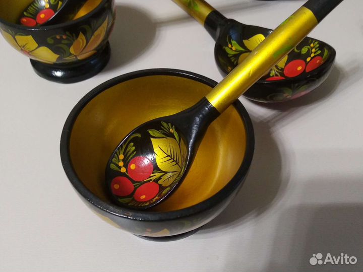 Набор для мёда. Хохлома. СССР. Винтаж