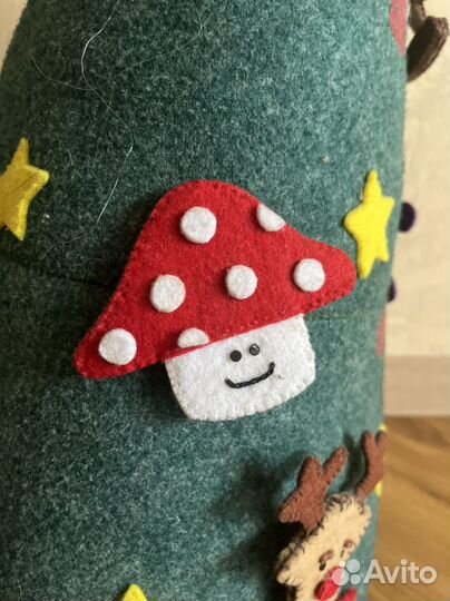 Елка из фетра с игрушками на липучке