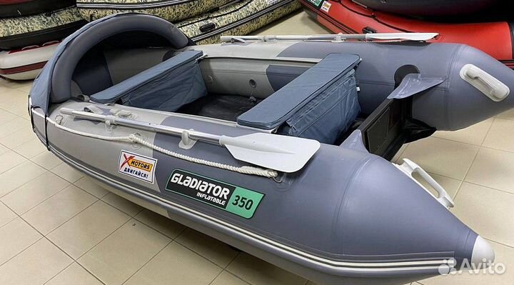 Надувная лодка gladiator E350 Светло-темно-серая