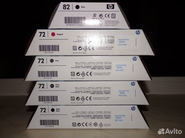 Оригинал До 01.2025 HP72 C9370A,C9374A,HP82 CH565A