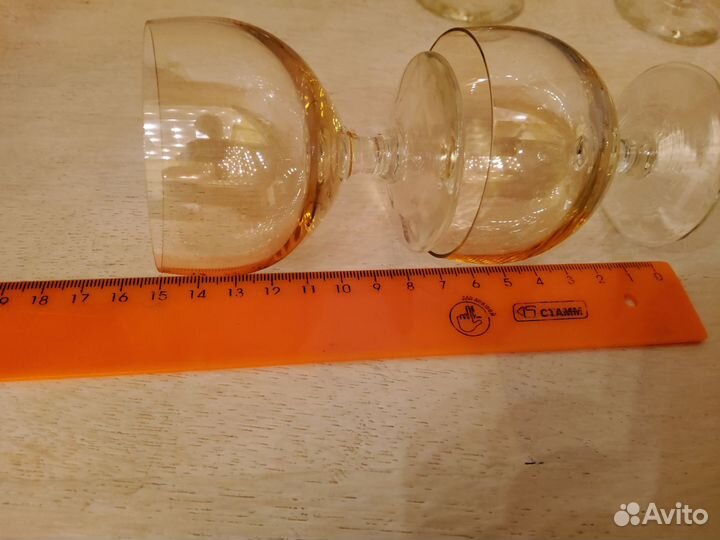 8 шт Фужеры бокалы Рюмки Цветное стекло СССР