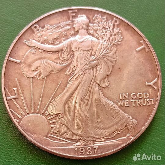 Монета США 1 доллар, серебро