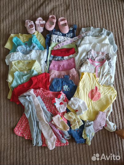 Вещи пакетом для девочки 3-6 месяцев