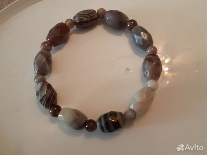 Браслет из агата Ботсвана