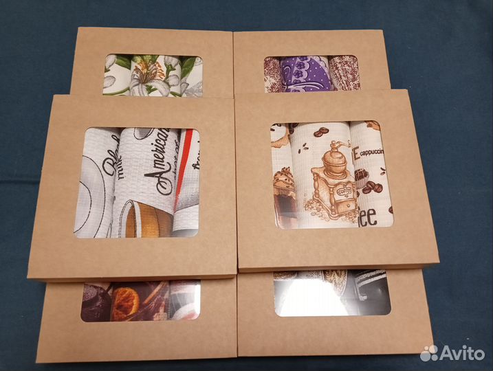 Комплект кухонных полотенец (вафельных/рогожка)