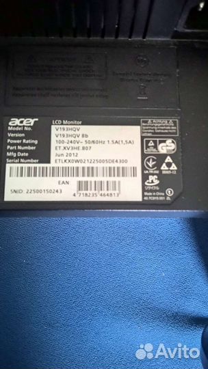 Монитор Acer v193hqv b