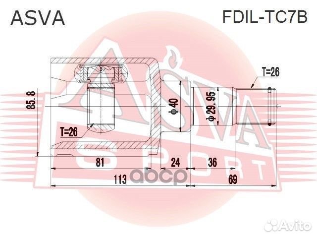 ШРУС внутренний перед лев fdiltc7B asva