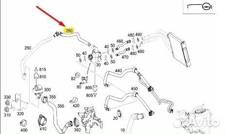 Патрубок системы охлаждения Mercedes E W211