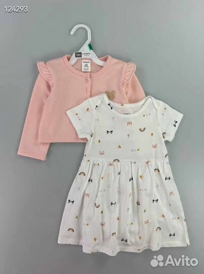 Костюм платье и кофточка для девочки 6 9 12 18 24
