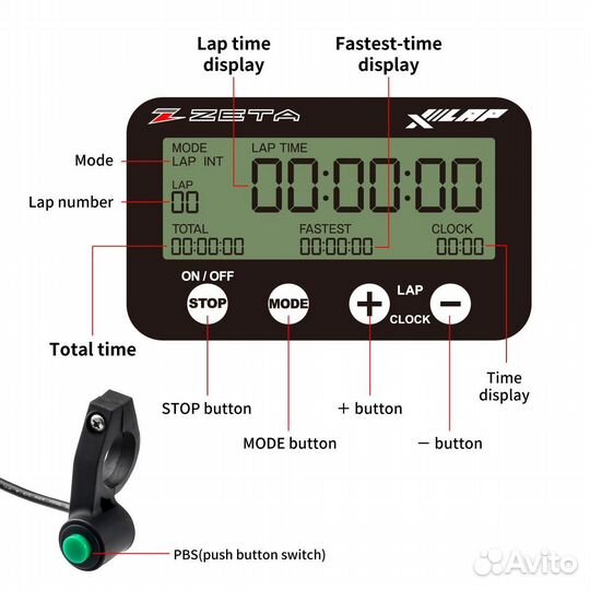 Лап таймер Lap timer для кросса и эндуро фэтбар