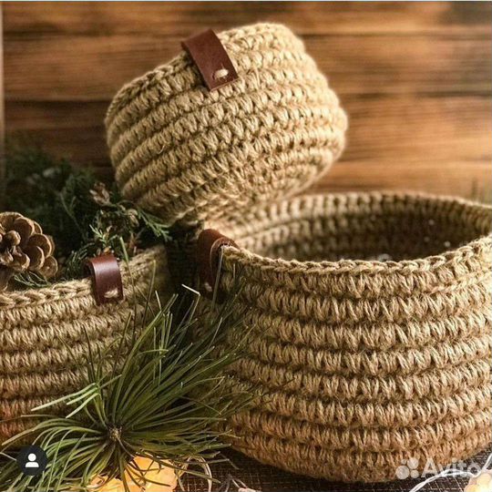 Корзины и сумки из джута. Ручная работа