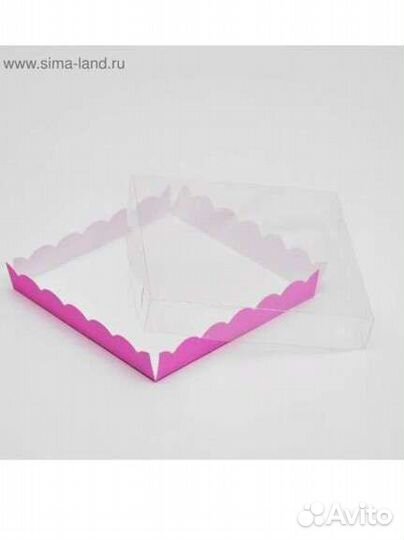 Коробочка для печенья с PVC крышкой, 18 * 18 * 3