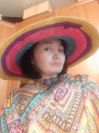 Сомбреро солома и пончо маскарадные