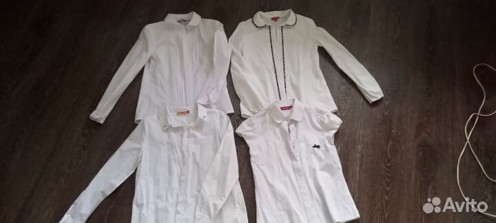 Рубашки школьные 140-146 р. пакетом