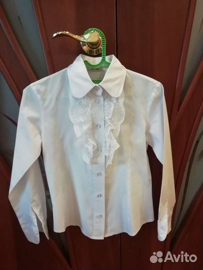 Рубашка белая хлопок для девочки