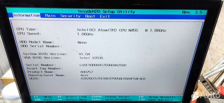 Acer Aspire One D257 (DA0ZE6MB6E0 rev:E)