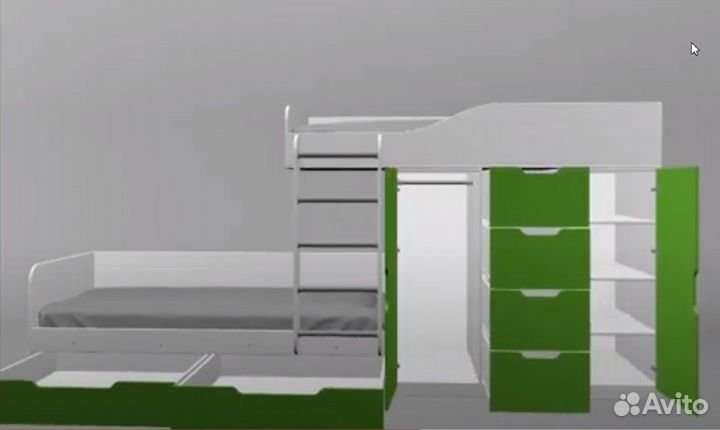 Двухъярусная кровать Сонома/Розовый