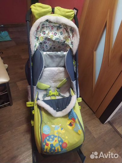 Детские санки на колесах, переключаются на лыжи