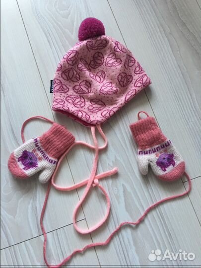Новая шапка на девочку Gusti 48р. и варежки