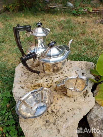 Антикварный английский сервиз серебрение