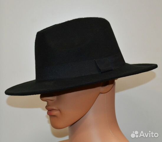 Шляпа черная с большими полями, искуственный фетр объявление продам