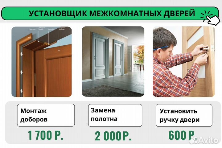 Установка межкомнатных дверей / Cкрытой двери