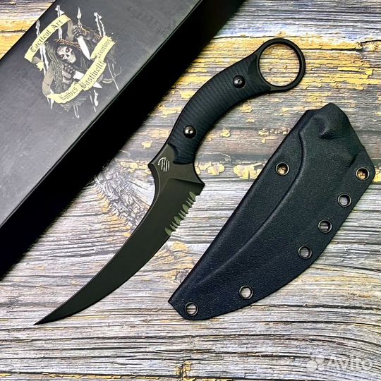 Нож Bastinelli Creations BAS206S Mako, Black Serra