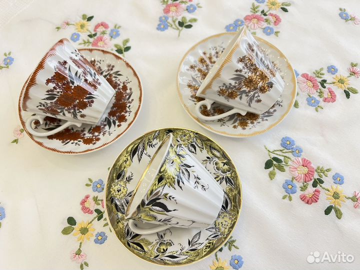 Чайные пары лфз из фарфора, форма Лучистая