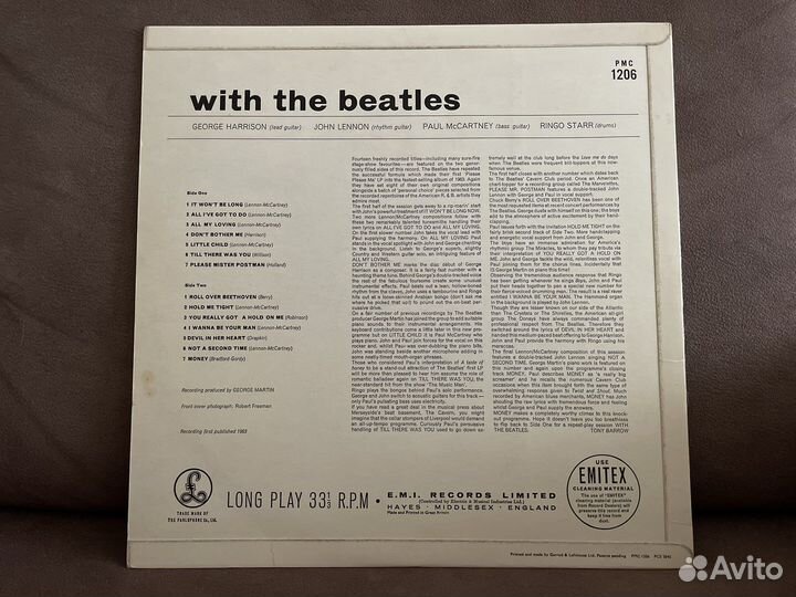 Виниловая пластинка the beatles with the beatles